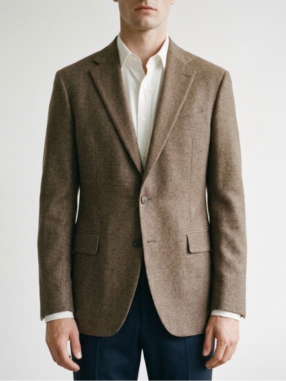 Jack Victor Merino Wool Blazer Jacket Sports Coat Size 44R Brown